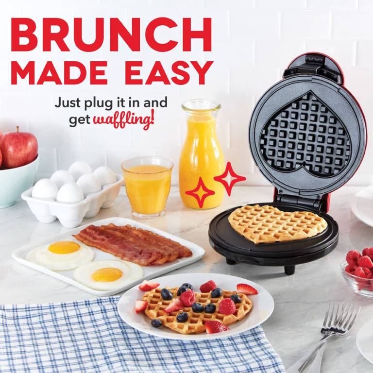 Mini Waffle Maker – Heart Shape (350W, Model WQ-603B)