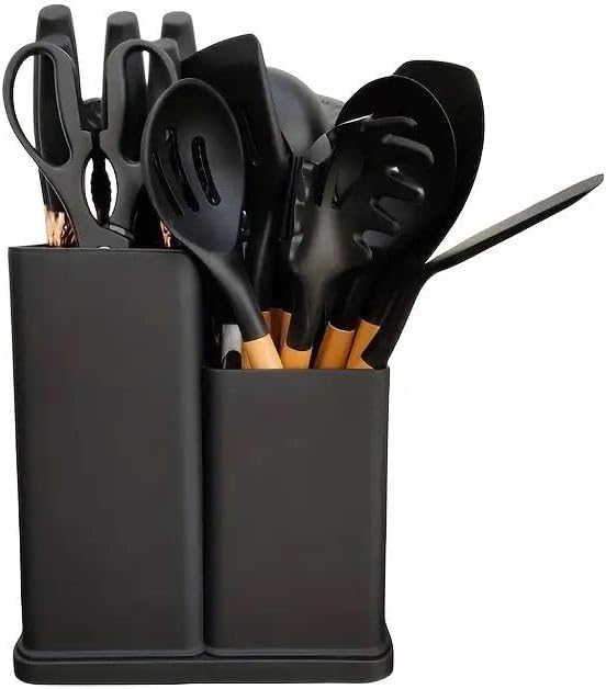 19-Piece Silicone Multipurpose Kitchen Utensil Set with Holder