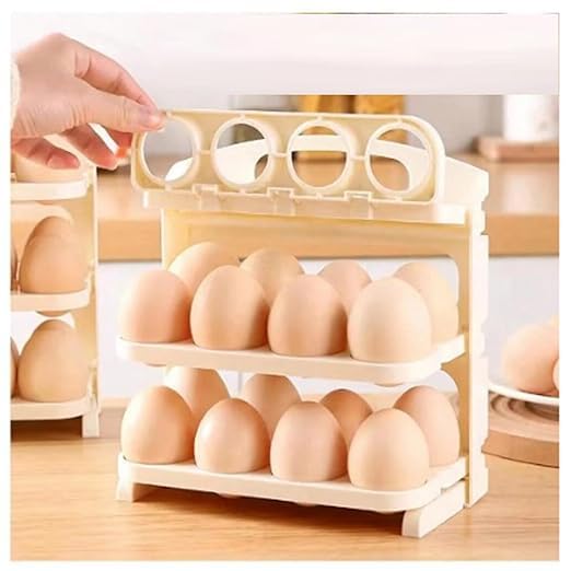 Folding Egg Storage Box – DP-270 (3-Layer, 24 Grid)