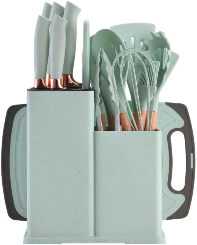 19-Piece Silicone Multipurpose Kitchen Utensil Set with Holder