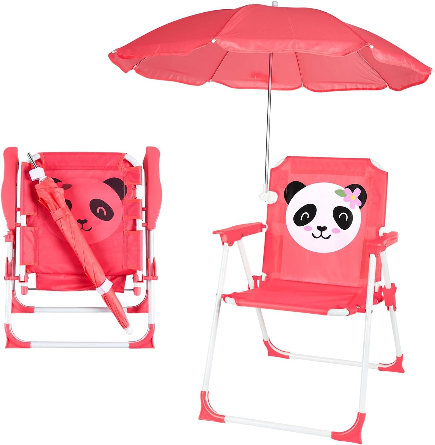 PLULON Kids Beach Chair with Umbrella – Folding Lawn and Camping Chair