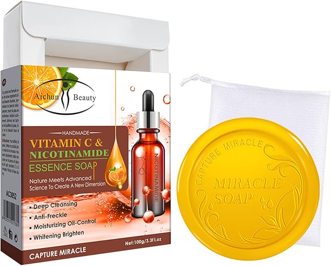 Aichun Beauty Handmade Essence Soap – Deep Cleansing & Moisturising – 100 ml (Vitamin C & Nicotinamide)