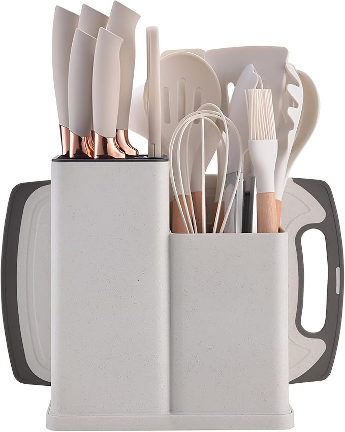 19-Piece Silicone Multipurpose Kitchen Utensil Set with Holder