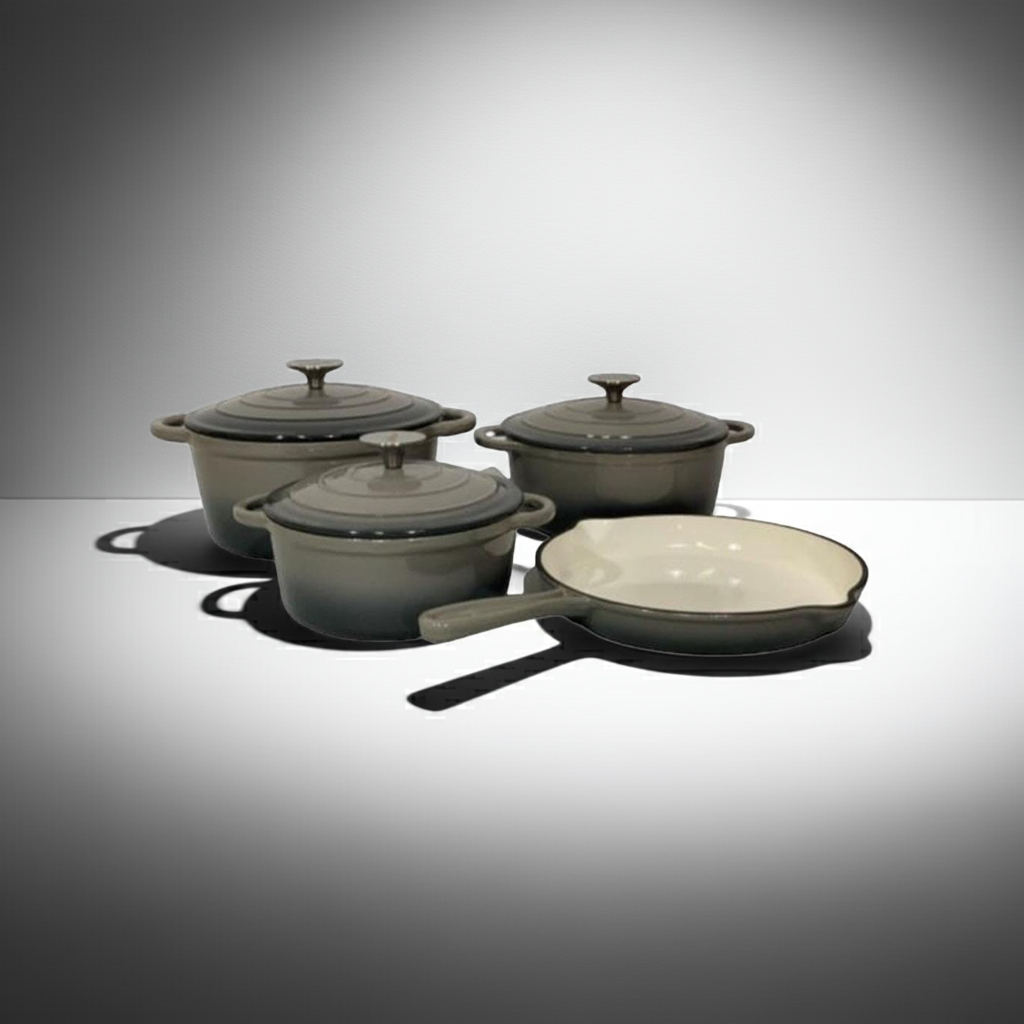 7-Piece Cast Iron Dutch Oven Cookware Set – Oven Safe, Non-Stick, Multi-Size