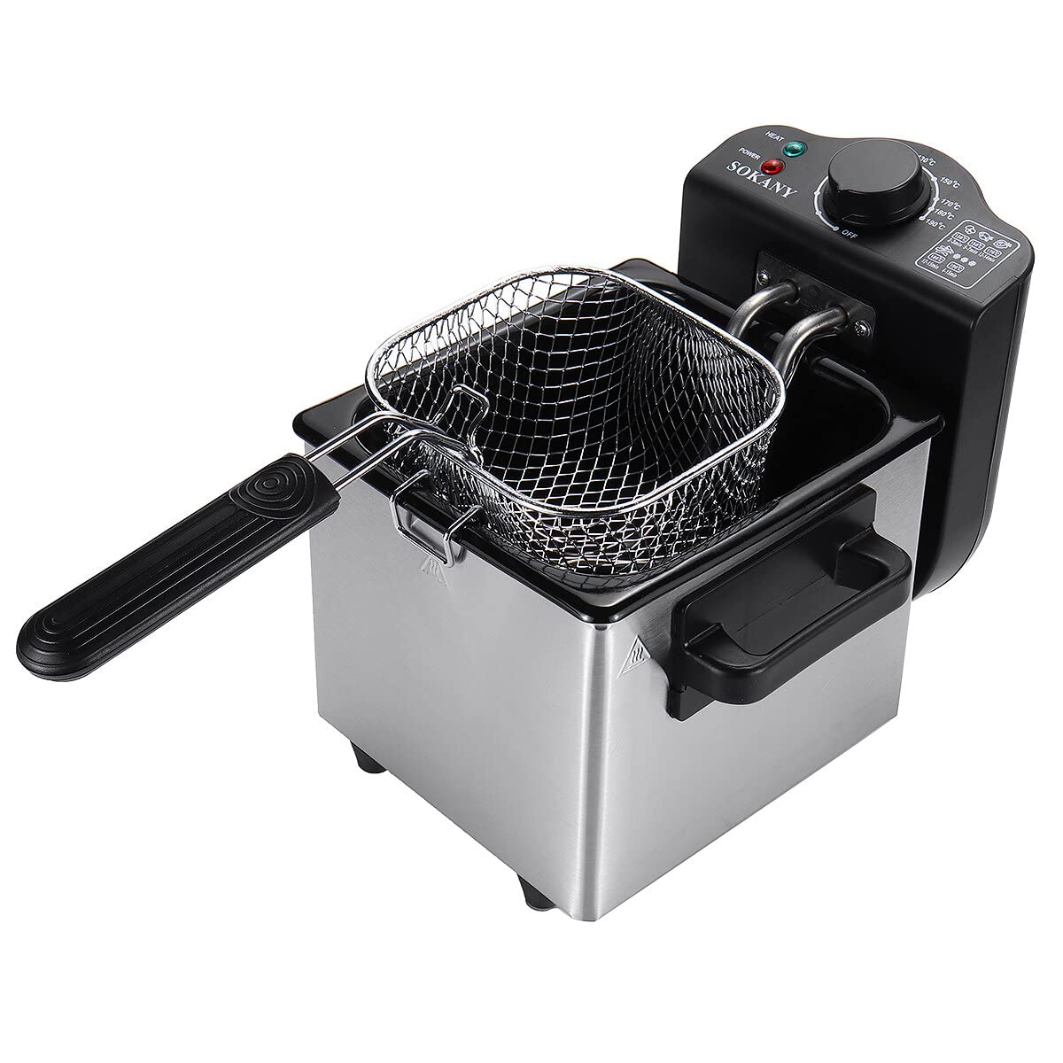 Sokany 1000W Stainless Steel Deep Fryer – 1.5L Capacity