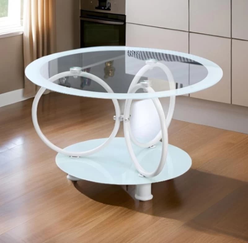 Round Shaped Glass Top Coffee Table