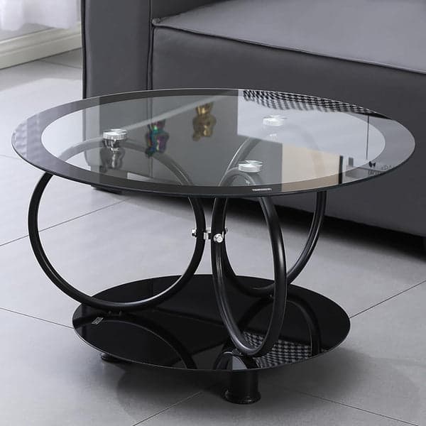 Round Shaped Glass Top Coffee Table