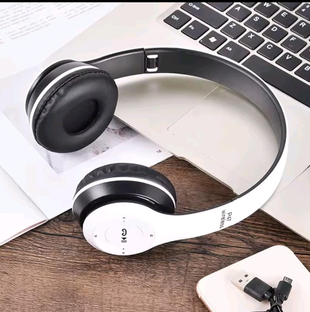 P47 Wireless Bluetooth Headphones – Foldable Over-Ear with Mic & Memory Card Support