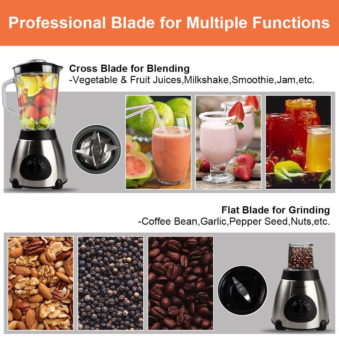 Sokany 450W Multi-Purpose Blender with 3 Speed Adjustment & Pulse Function