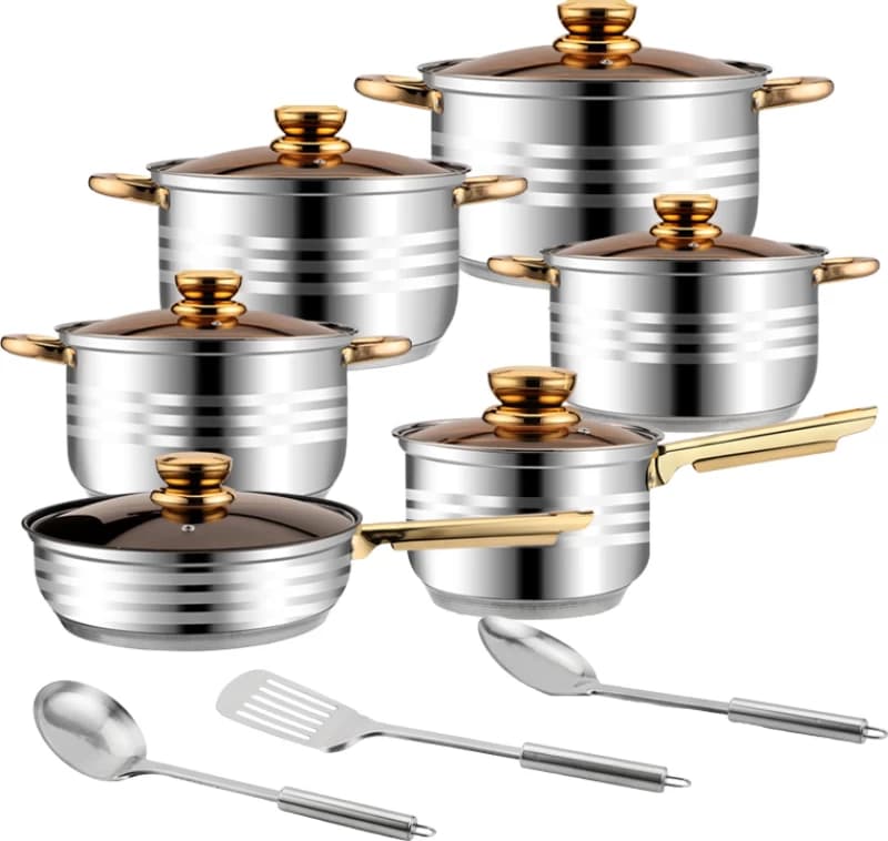 Condere CDH-001A Non-Stick Coated Stainless Steel Cookware Set