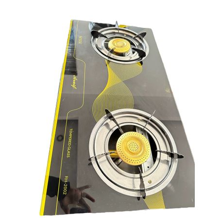 Aruif 2-Burner Gas Stove with Tempered Glass Panel & Auto Ignition