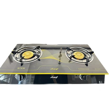 Aruif 2-Burner Gas Stove with Tempered Glass Panel & Auto Ignition