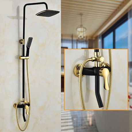 Bath Shower System with Wall-Mounted Rain Shower