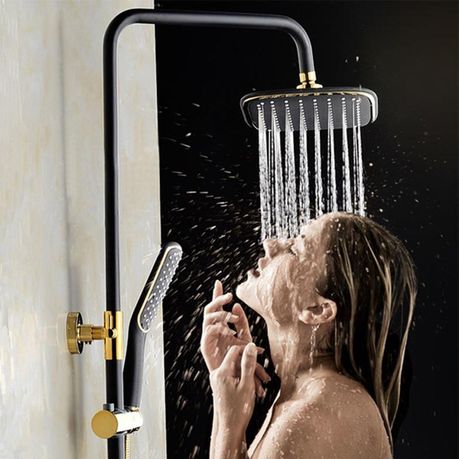 Bath Shower System with Wall-Mounted Rain Shower