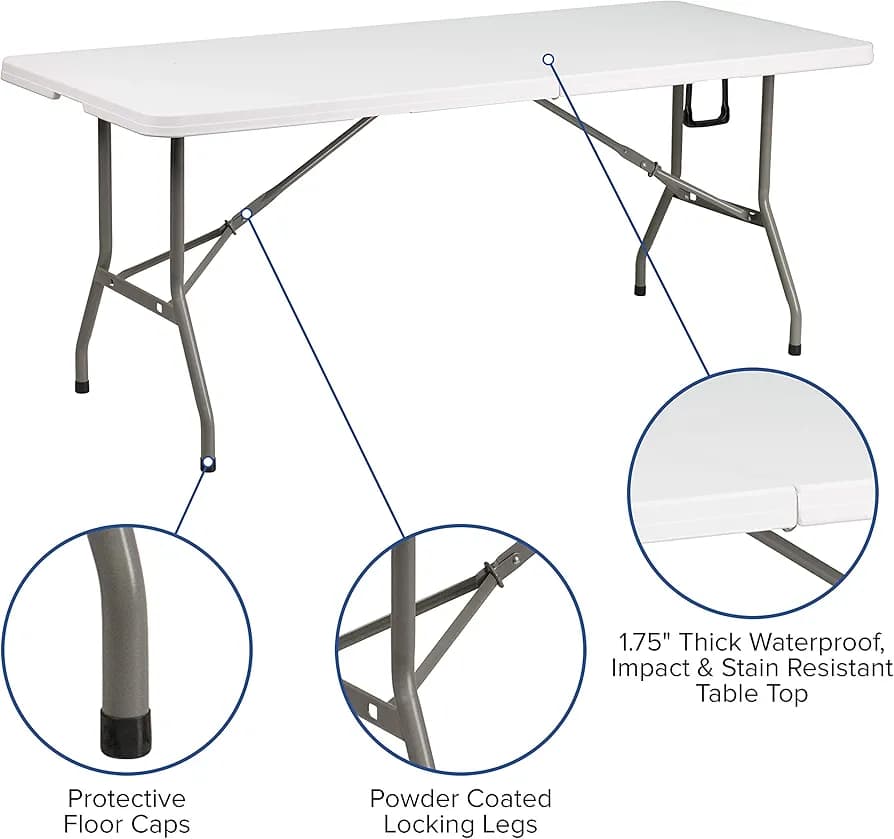 Rectangular Plastic Folding Event Table – Durable, Portable & Perfect for Any Occasion