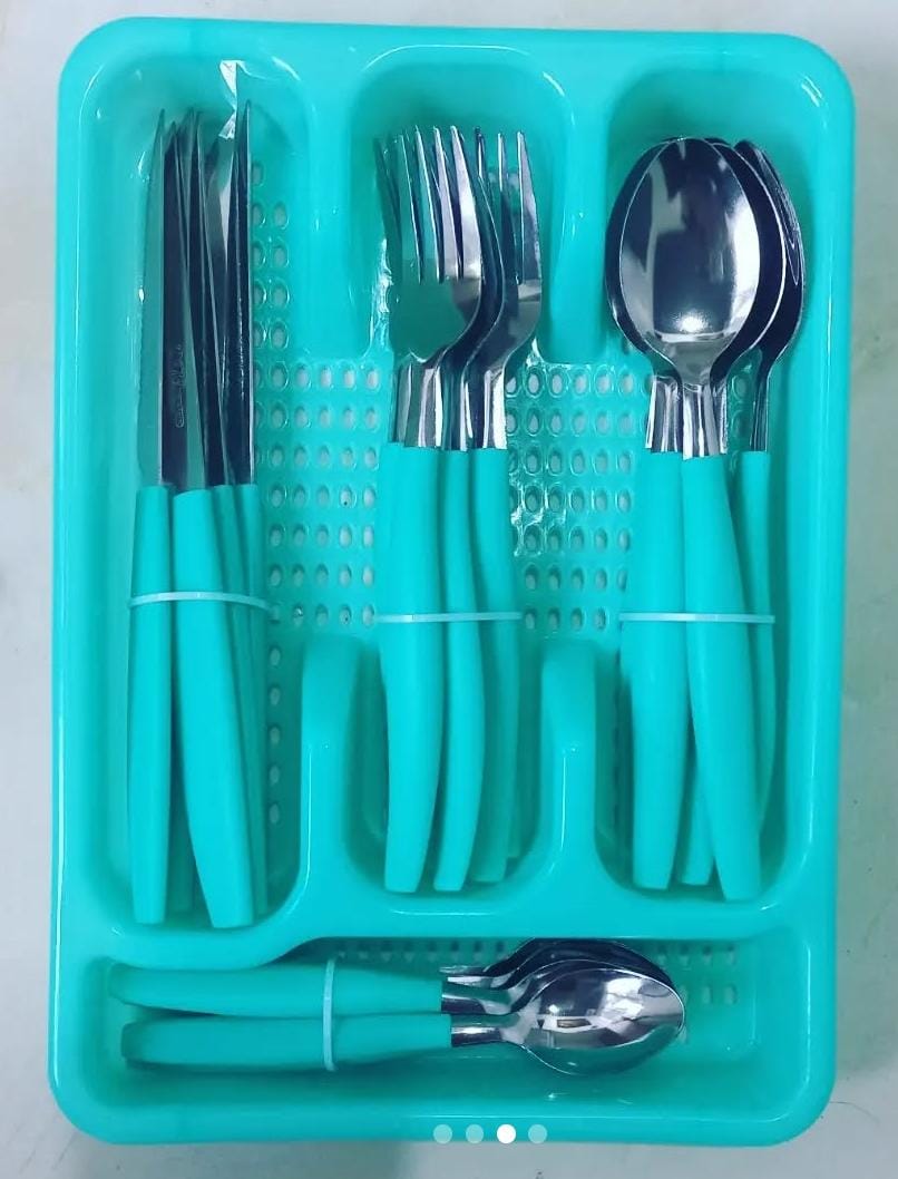 24 Pce Plain Handle Cutlery Set