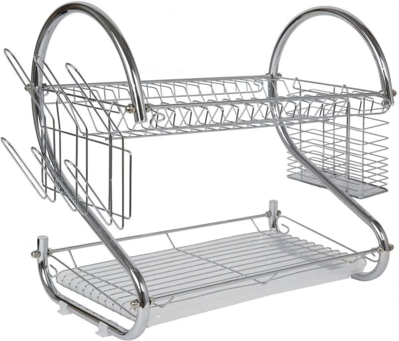 2-Layer Stainless Steel Dish Drainer & Organizer