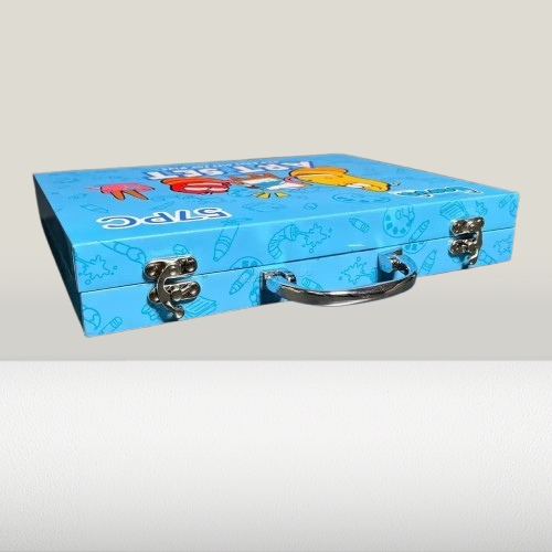 Larva 57-Piece Art Set – Portable Suitcase with Paints, Pencils, Crayons, Markers