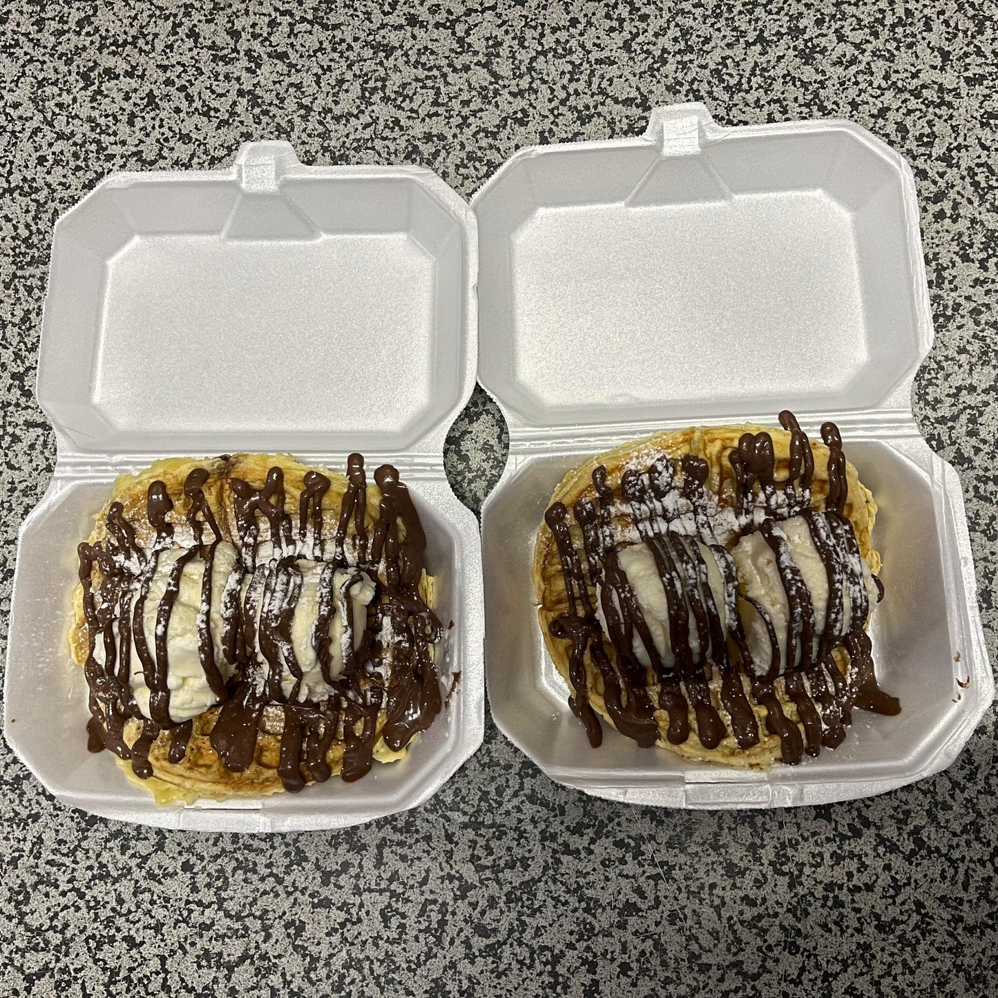 Wednesday Special - x2 Waffle with Ice Cream + Chocolate Sauce + Icing Sugar