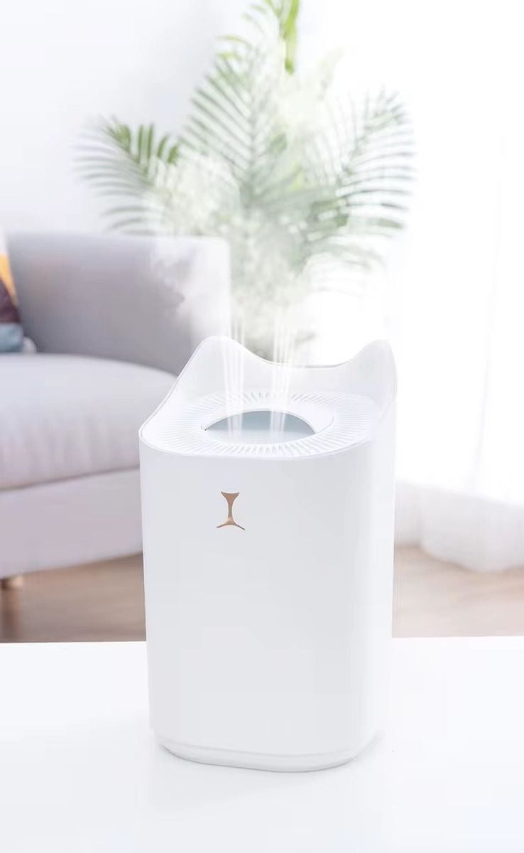Double Nozzle Ultrasonic Humidifier – 3300ml Tank, USB Powered, with LED Light & Aromatherapy Function