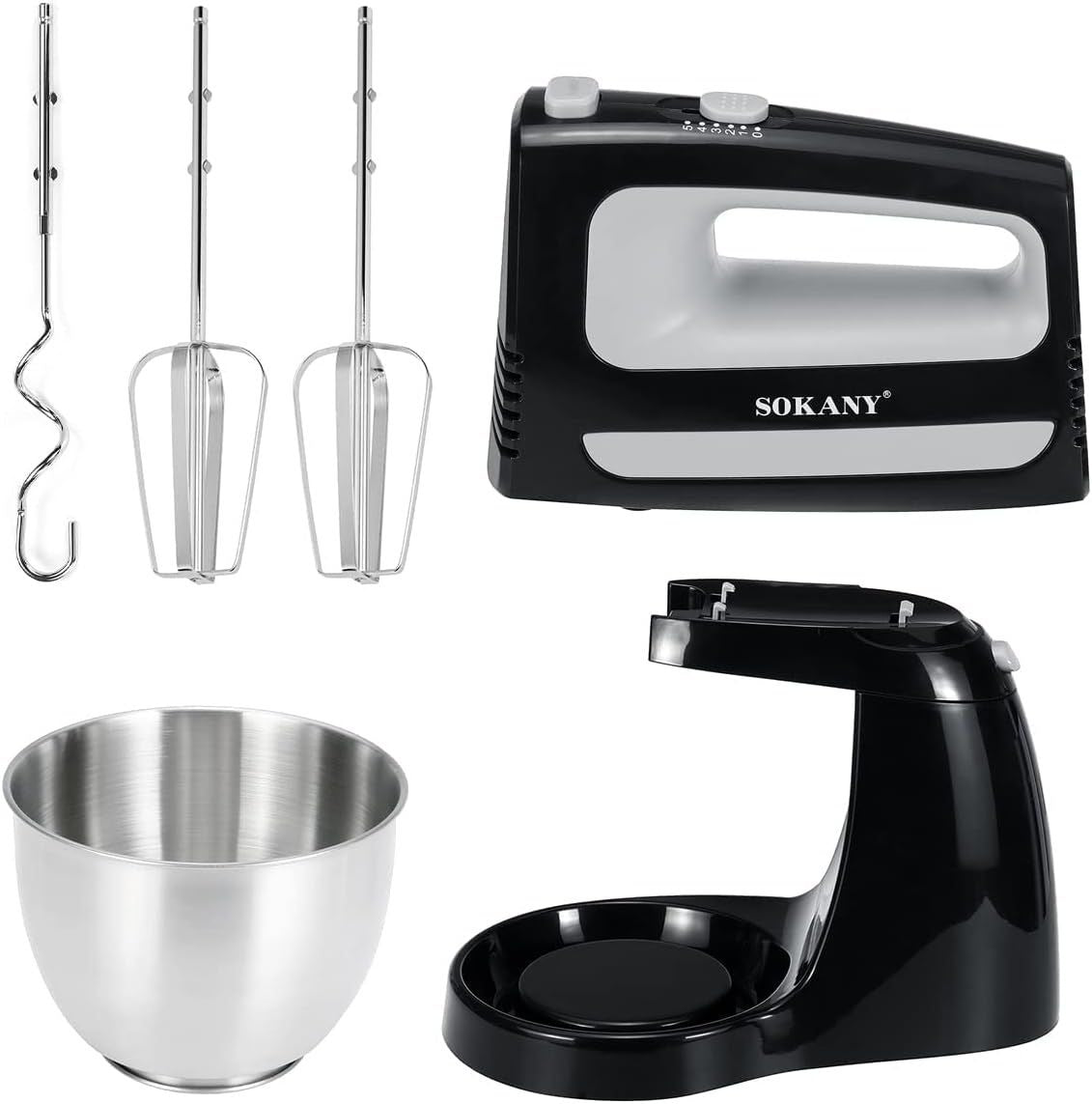 CX-6622 400W Stand Mixer with 3.5L Stainless Steel Bowl – 5 Speed Settings & Handheld Function
