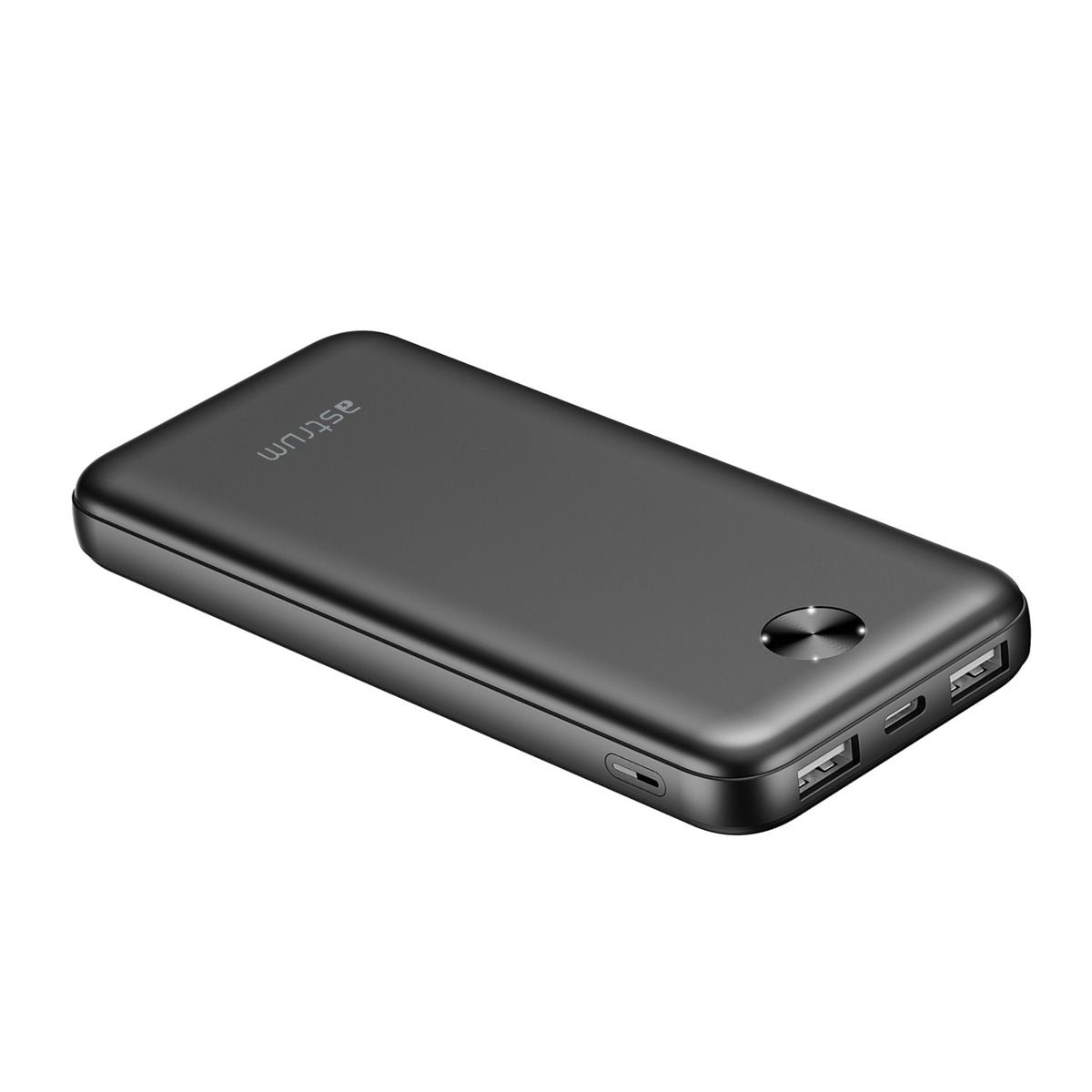 Astrum PB115 10000mAh Slim Power Bank – Dual USB, Fast Charging, 2.1A Output – Black