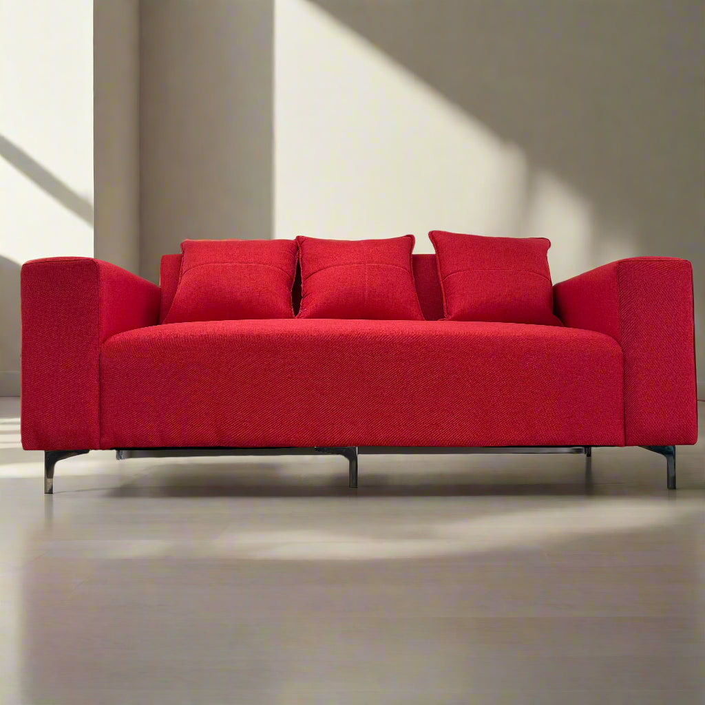 Fatima 3 Seater Couch – 1.9m x 0.8m – Fabric with Stainless Steel Feet