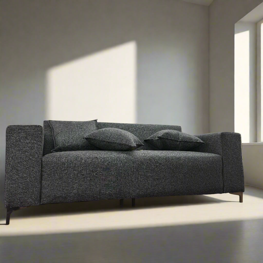 Fatima 3 Seater Couch – 1.9m x 0.8m – Fabric with Stainless Steel Feet