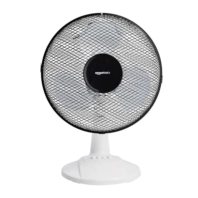 Amazon Basics 3-Speed Table Fan – 40W, White