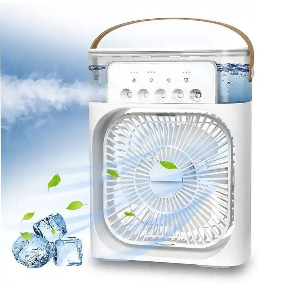 Air Conditioner Fan – Portable Evaporative Air Cooler with 7-Color LED Light and Humidifier Function