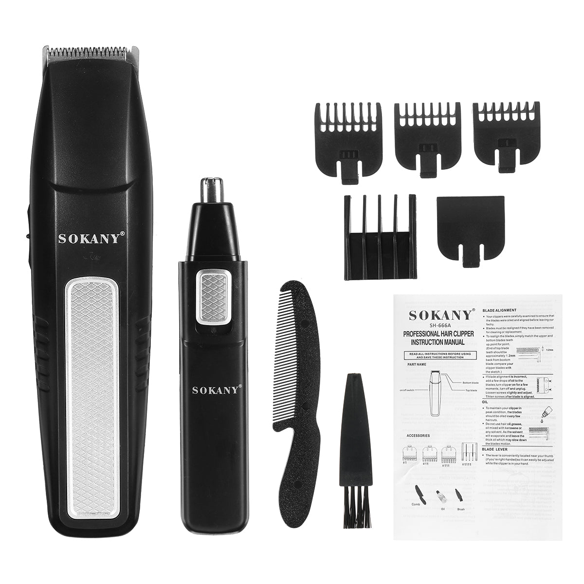 SOKANY 10-in-1 Professional Men’s Electric Hair Clippers & Grooming Kit – SK-666A