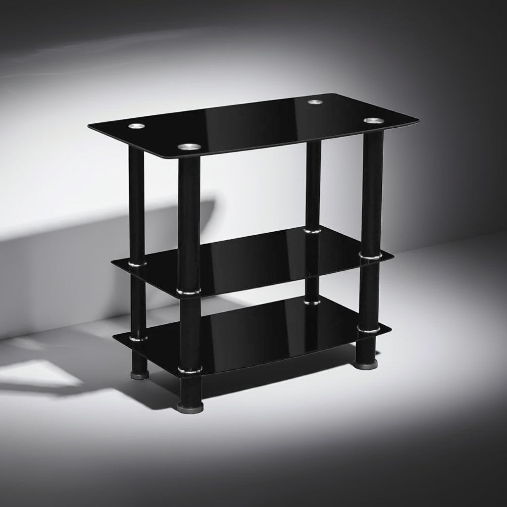 Black Glass TV Stand