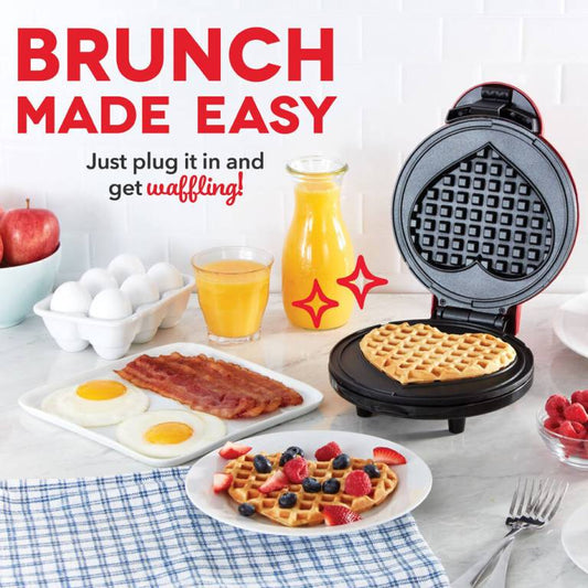 Mini Waffle Maker – Heart Shape (350W, Model WQ-603B)