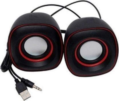 HEXAGEAR® 2.0 Multimedia Speakers for Laptop Computer PC Mobile 5 W Laptop/Desktop Speaker (Red, Stereo Channel)