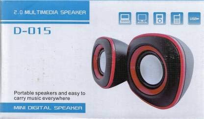 HEXAGEAR® 2.0 Multimedia Speakers for Laptop Computer PC Mobile 5 W Laptop/Desktop Speaker (Red, Stereo Channel)