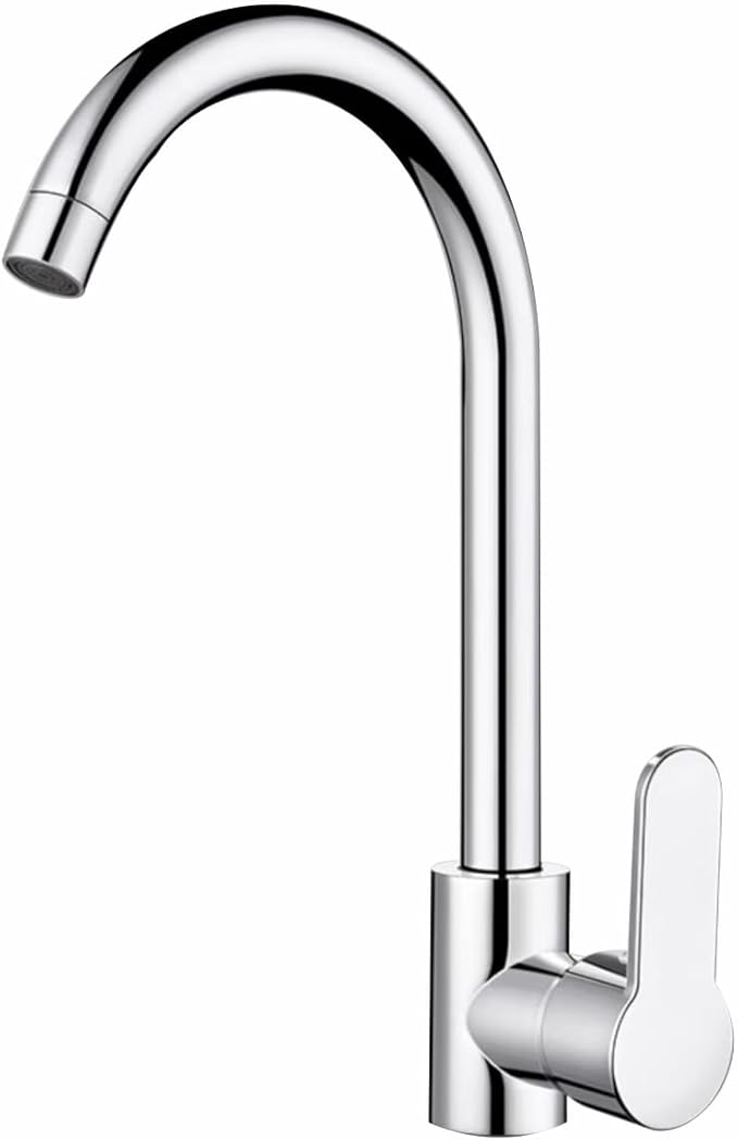 Kitchen Sink Tap – All Chrome Round Flat Design Faucet