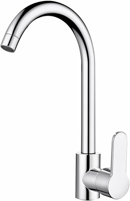 Kitchen Sink Tap – All Chrome Round Flat Design Faucet