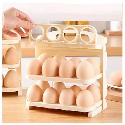 Folding Egg Storage Box – DP-270 (3-Layer, 24 Grid)