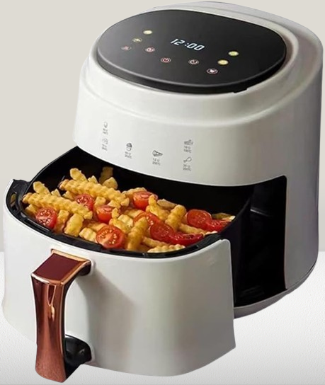 8L Air Fryer JD689B – Adjustable Temperature, 6 Presets, White