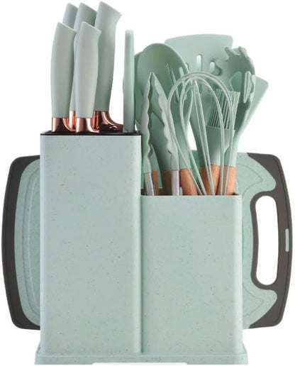 19-Piece Silicone Multipurpose Kitchen Utensil Set with Holder