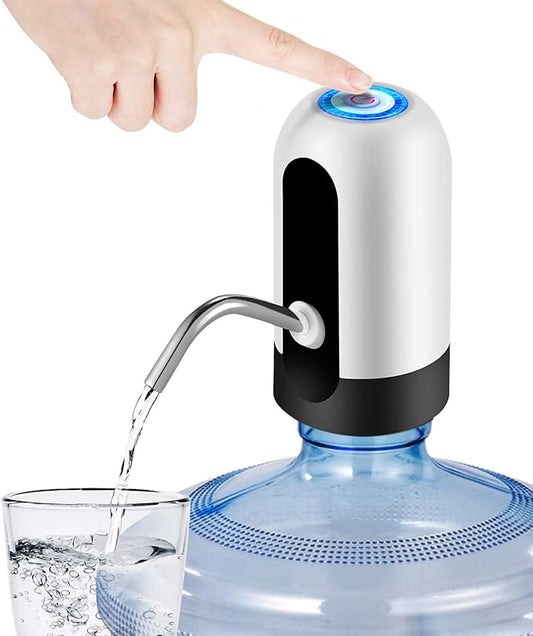 JOYHILL 5 Gallon USB Rechargeable Water Bottle Pump – Portable Electric Water Dispenser for Home, Office, Camping (White)