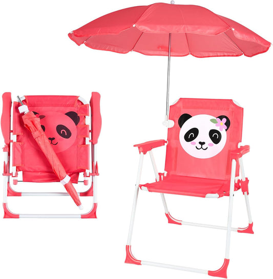 PLULON Kids Beach Chair with Umbrella – Folding Lawn and Camping Chair