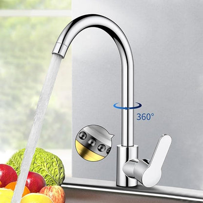 Kitchen Sink Tap – All Chrome Round Flat Design Faucet