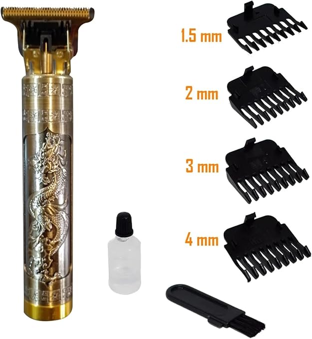 iStar-ST CS-3034 Professional Hair Clipper – USB-C Rechargeable, Dragon Design, Gold