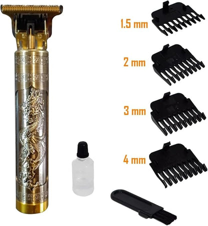 iStar-ST CS-3034 Professional Hair Clipper – USB-C Rechargeable, Dragon Design, Gold