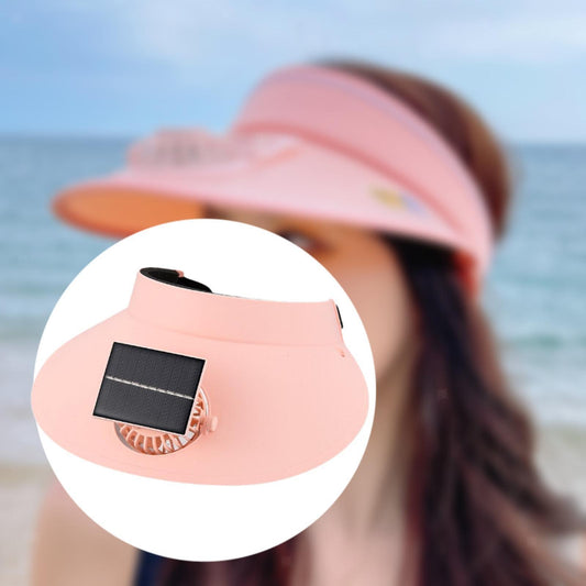 Sun Visor Hat with Fan – Adjustable Outdoor Solar Fan Hat for Camping and Travel