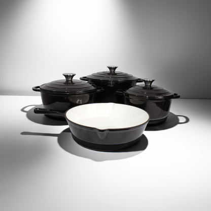 7-Piece Cast Iron Dutch Oven Cookware Set – Oven Safe, Non-Stick, Multi-Size