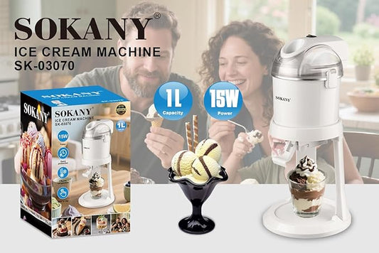 SK-03070 Automatic Ice Cream Maker Machine – 1L Capacity