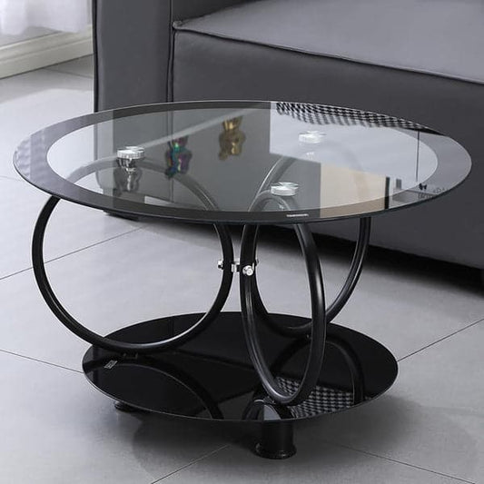 Round Shaped Glass Top Coffee Table