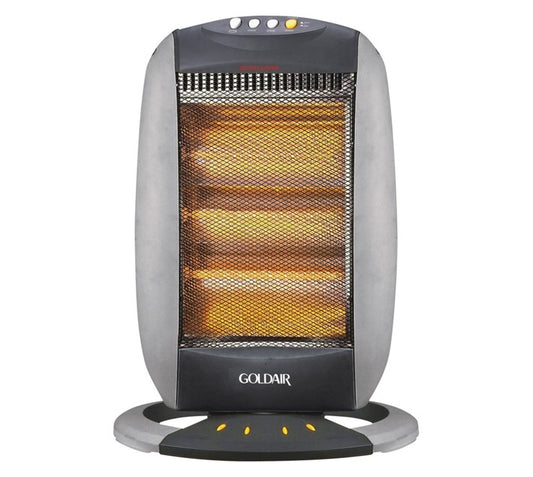 Goldair GHH3000A 3 Bar Halogen Heater – 1200W, White